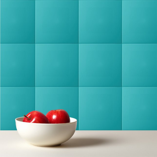 Carreau Solide bleu océanique turquoise (Créateur téléchargé)