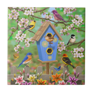 Carreau Songbirds Lily Garden Birdhouse