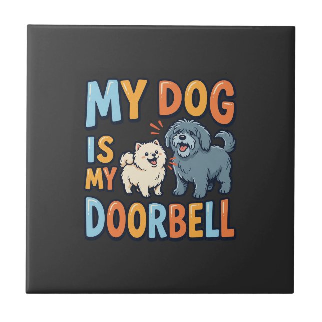 Carreau Sonnette Drôle pour Chien Amateur d'Animaux (Devant)