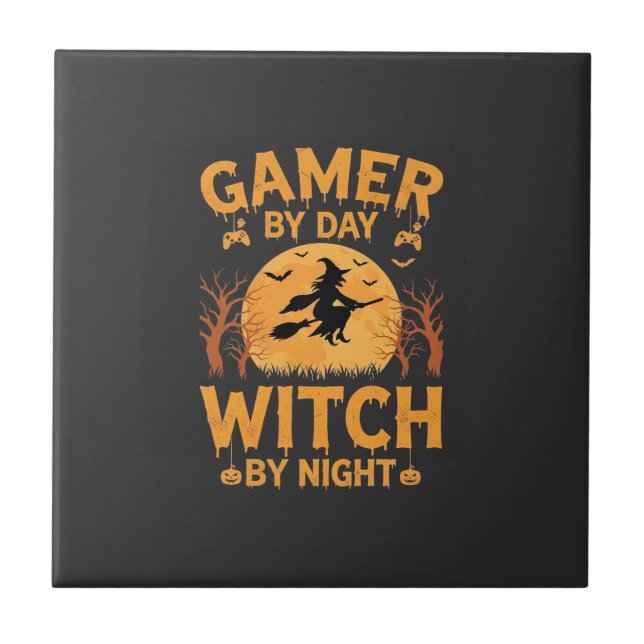 Carreau Sorcière de jeu Halloween Conception de jeu (Devant)