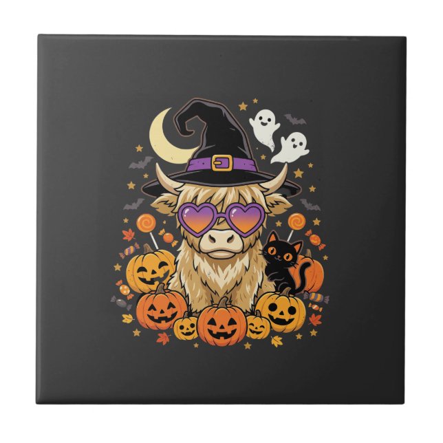 Carreau Sorcière de la fête d'Halloween de citrouille de v (Devant)