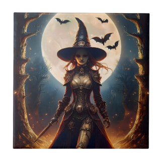 Carreau Sorcière de la forêt Steampunk Halloween