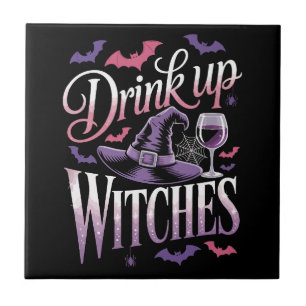 Carreau Sorcière de vin d'Halloween – Bois tout