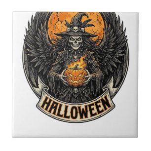 Carreau Sorcière d'Halloween gothique vintage