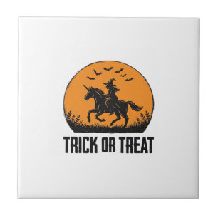 Carreau Sorcière d'Halloween Trick Or Treat Lune Vintage_1