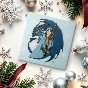 Carreau Sorcière du Dragon Bleu Flocons de Neige