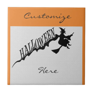 Carreau Sorcière effrayante à cheval Halloween Thunder_C