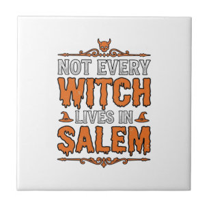Carreau Sorcière Vintage Salem Halloween Typographie Desig