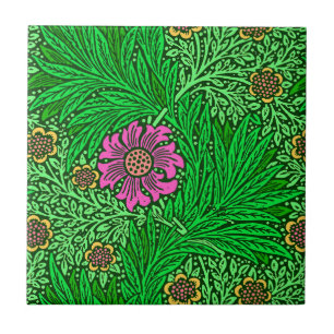 Carreau Souci de William Morris, vert vert et fuchsia