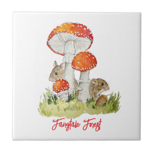 Carreau Souris et champignons forestiers