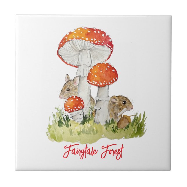 Carreau Souris et champignons forestiers (Devant)