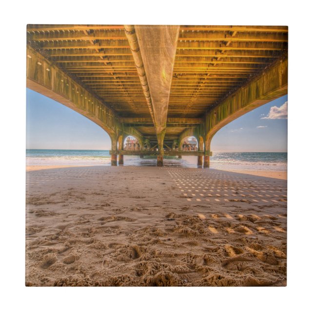 Carreau Sous la jetée, Plage, Sable, Empreintes, Océan, Ci (Devant)