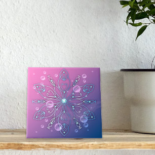 Carreau Sous l'eau brillant élégant luxe Royal Mandala