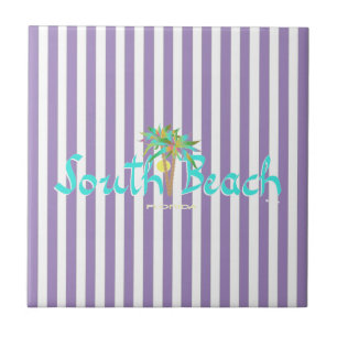 Carreau South Beach, Floride rayures violettesCarrelage