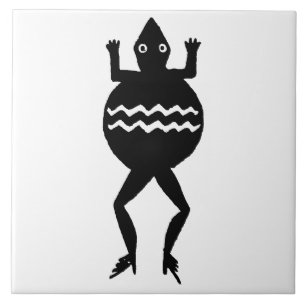 Carreau Southwestern Art Ancienne Mimbres Poterie Grenouil