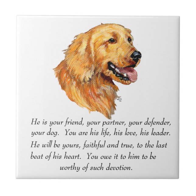 Carreau Souvenir Golden Retriever (Devant)