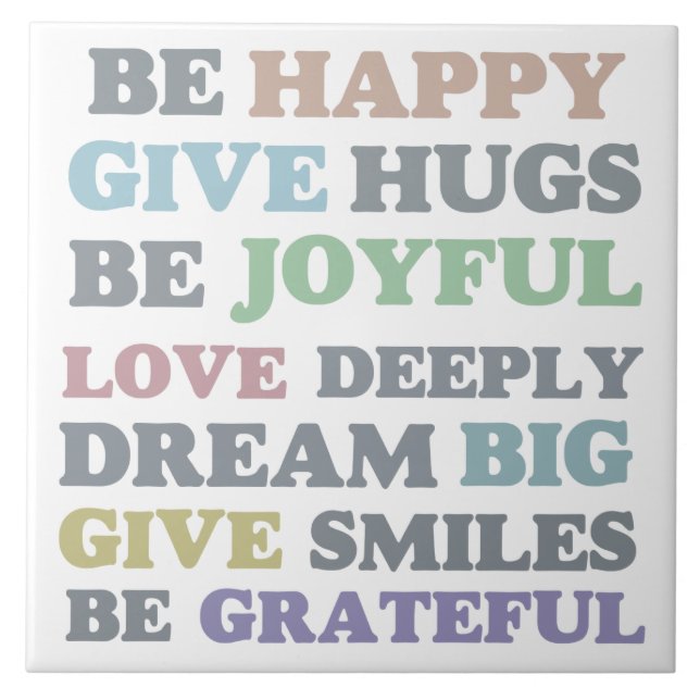 Carreau Soyez heureux (Devant)