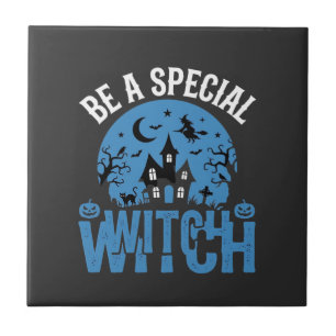 Carreau Soyez un design de Halloween de sorcière spéciale_