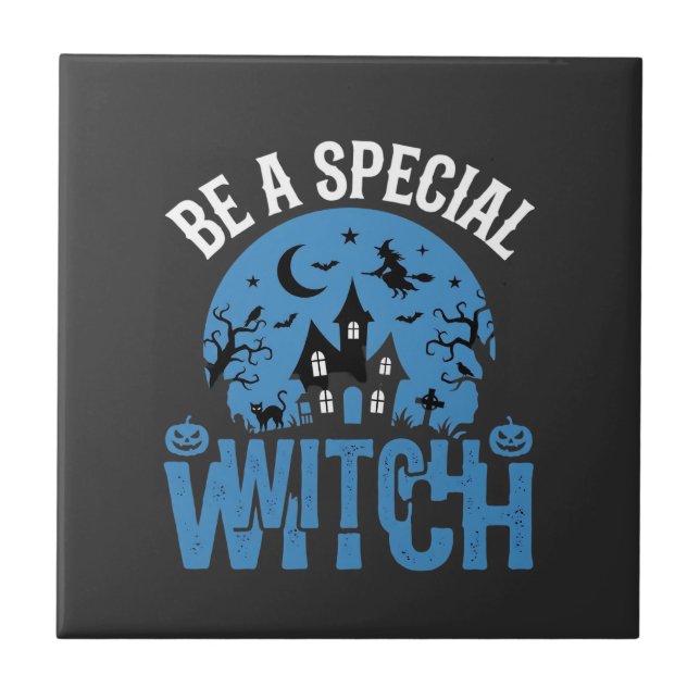 Carreau Soyez un design de Halloween de sorcière spéciale_ (Devant)