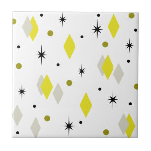 Carreau Space Age Diamonds Yellow Gray White