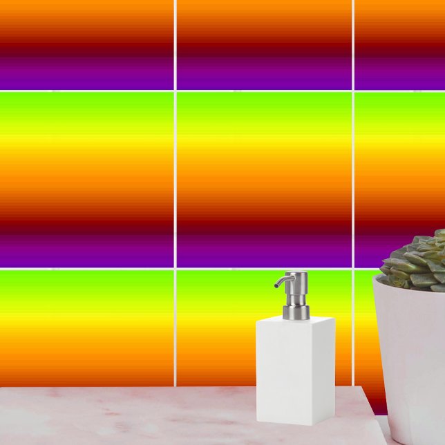 Carreau Spectre des couleurs horizontales -3 (Spectrum of Horizontal Colors -3 Ceramic Tile)