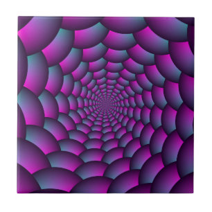 Carreau Spiral de balle dans le Pink Blue and Purple