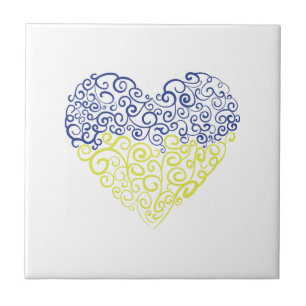 Carreau Spiral tourbillons mehandi coeur drapeau ukrainien