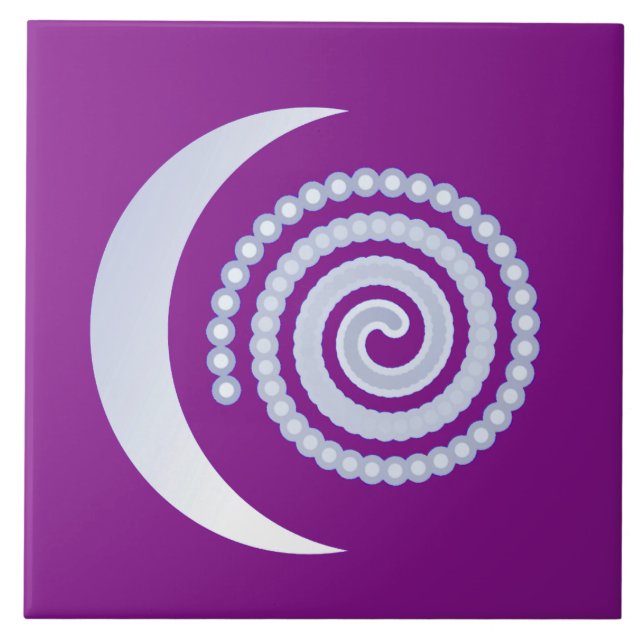Carreau Spirale de lune d'argent sur violet (Devant)