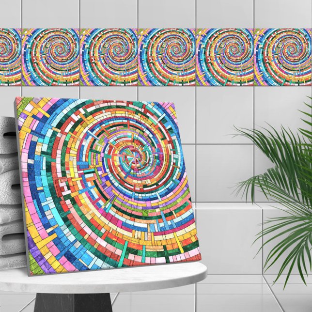 Carreau Spirale en mosaïque colorée (Créateur téléchargé)