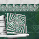 Carreau Spirale géométrique en mosaïque - Marbre vert et p<br><div class="desc">Spirale géométrique en mosaïque - Marbre vert et perle</div>
