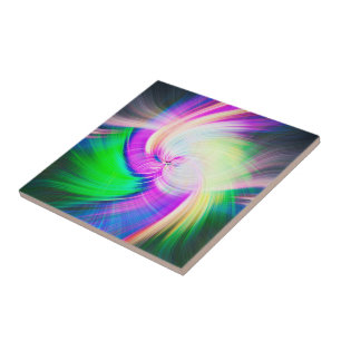 Carreau SPIRALFLUO - Psychédélique colorée moderne fractal