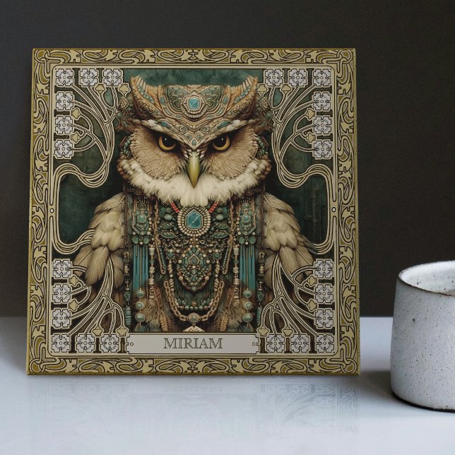 Carreau Spirit Guardian Owl : Bijoux Tribal Personnalisé (Créateur téléchargé)