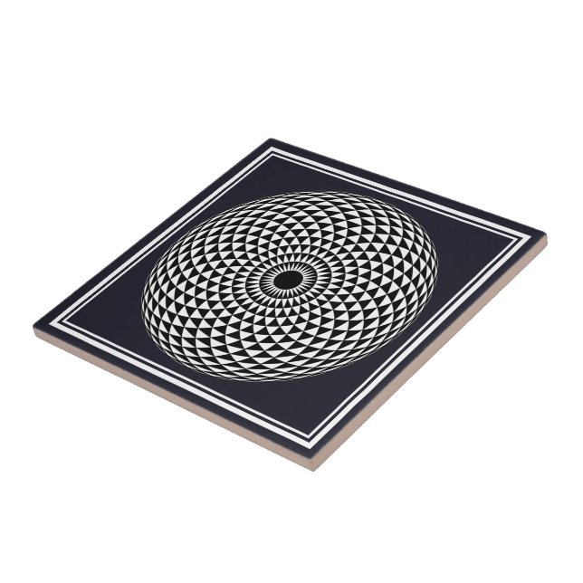 Carreau Spirituel noir blanc Mandala géométrique Vector Ar (Côté)