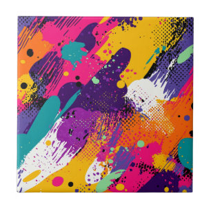 Carreau Splash couleur Abstrait dans le style comique rétr