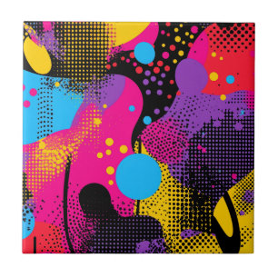 Carreau Splash couleur Abstrait dans le style comique rétr