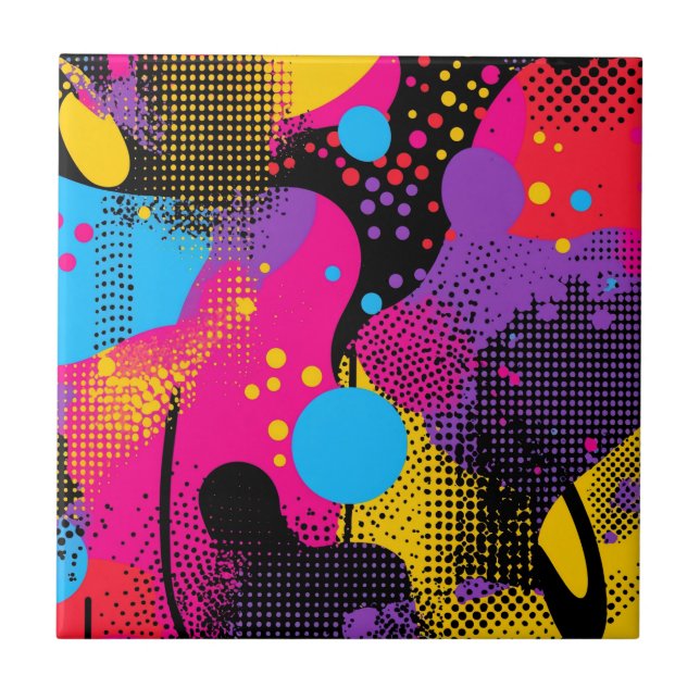 Carreau Splash couleur Abstrait dans le style comique rétr (Devant)