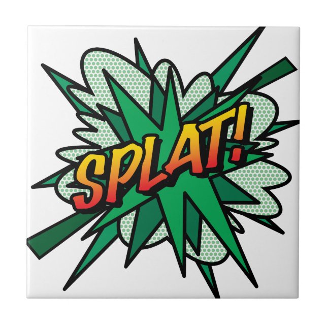 Carreau SPLAT Amusant Comic Book Rétro Pop Art (Devant)