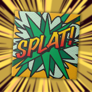Carreau SPLAT Fun Retro Comédie Livre Pop Art