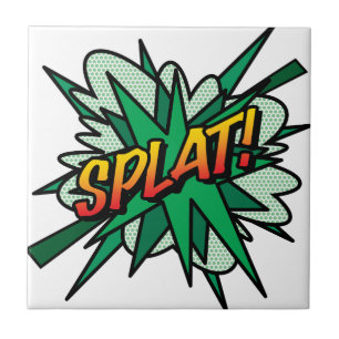 Carreau SPLAT Fun Retro Comic Book Pop Art