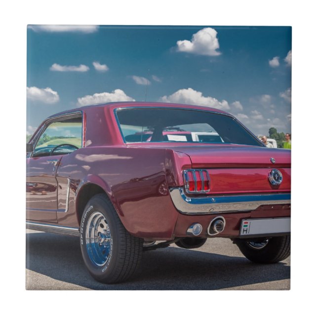 Carreau Sport automobile Mustang Muscle rouge Moteur engre (Devant)