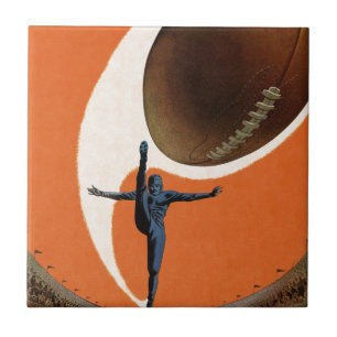 Carreau Sports Anciens, Joueur de Football Bottant le Ball