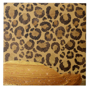 Carreau Spots d'or sur la peau de Cheetah de Glamor Métal