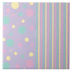 Carreau Spots et bandes - rose, jaune, pourpre, vert