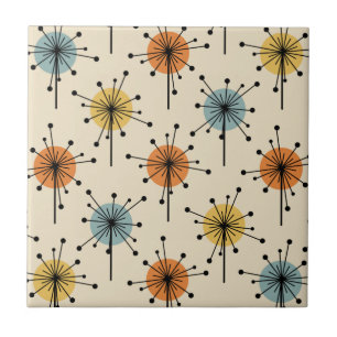 Carreau Spoutnik Starburst Fleurs Retro