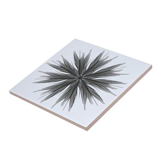 Carreau Spray Circulaire Noir Et Gris De Feuilles Plantés (Côté)