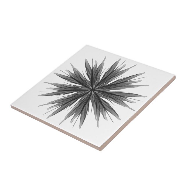 Carreau Spray Circulaire Noir Et Gris De Feuilles Plantés (Côté)