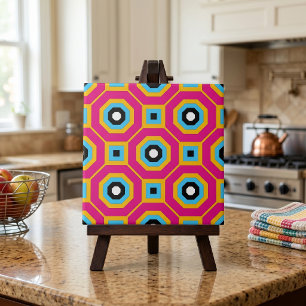 Carreau Squares & Hexagons Colorful Geometric Pattern