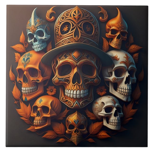 Carreau Squelettes peints (Devant)