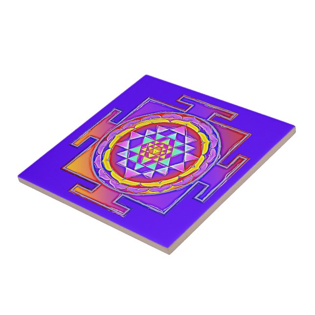 Carreau Sri Yantra - Symbole hindouiste Design 1 (Côté)