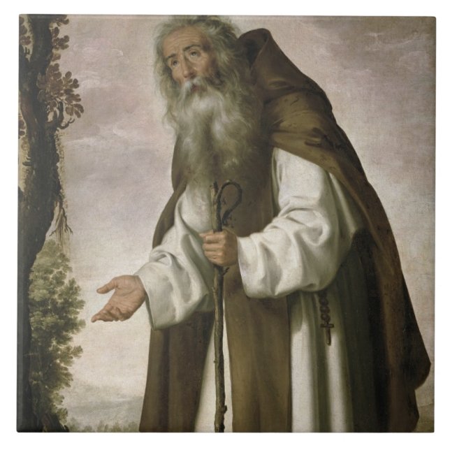 Carreau St Anthony a découragé, 1640 (l'huile sur la (Devant)